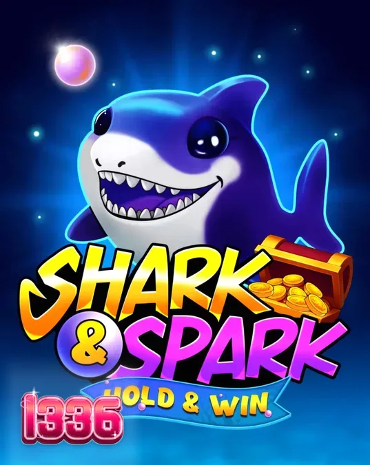 Makulay na underwater slot interface ng Shark & Spark Hold & Win na may cartoon shark